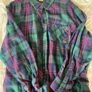 Multi colored plaid button up